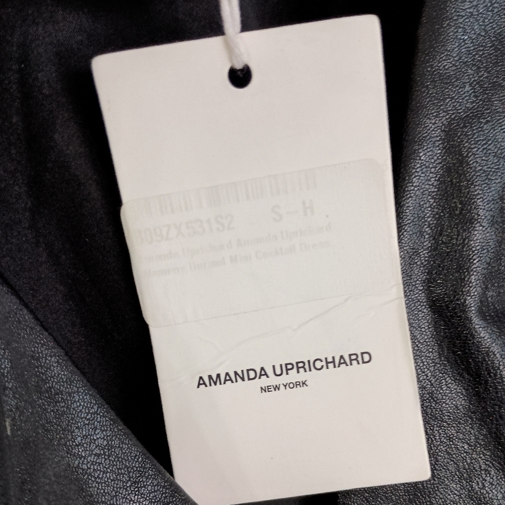 NWT Amanda Uprichard Durand Faux Leather Dress in Black Size Women's XS $224 - Picture 10 of 13
